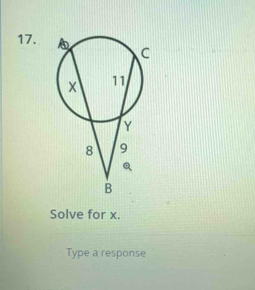 17. solve for x. type a response