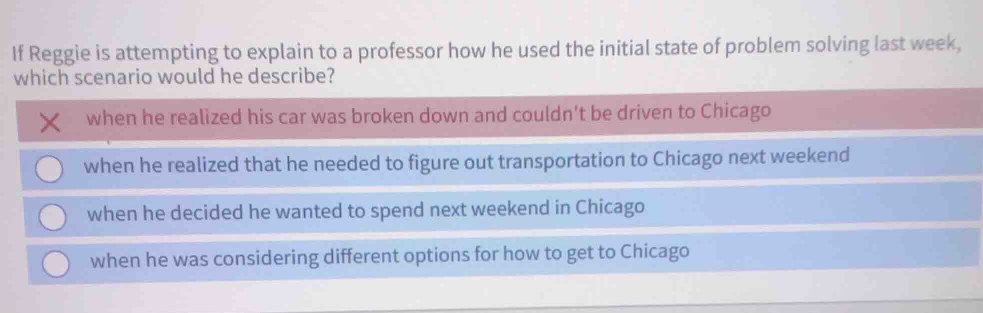 if reggie is attempting to explain to a professor how he used the initi…