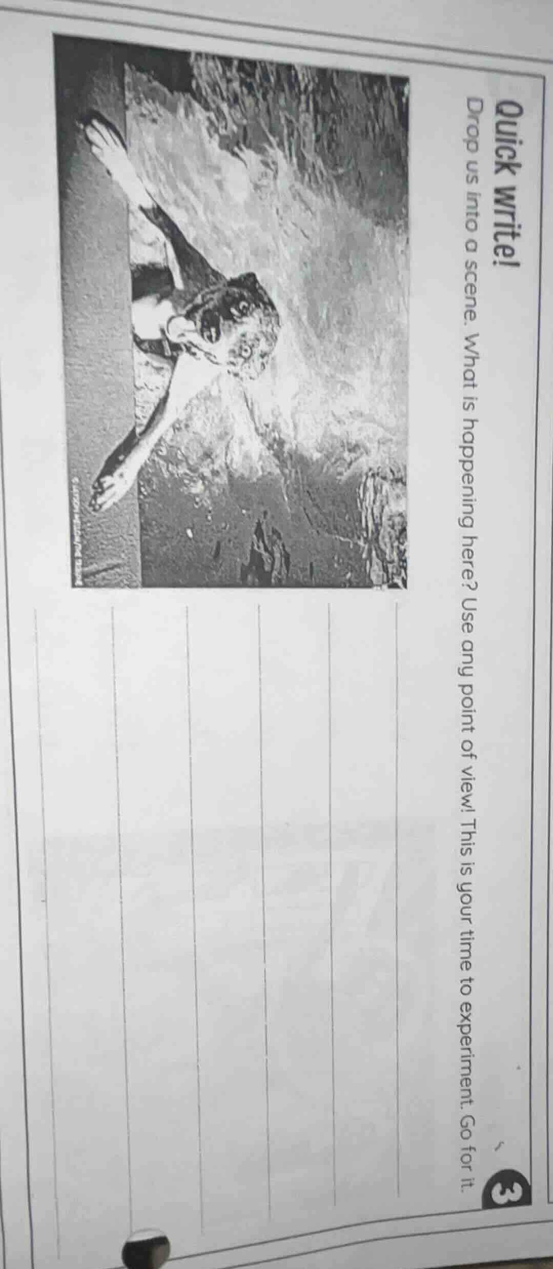 quick write! drop us into a scene. what is happening here? use any poin…