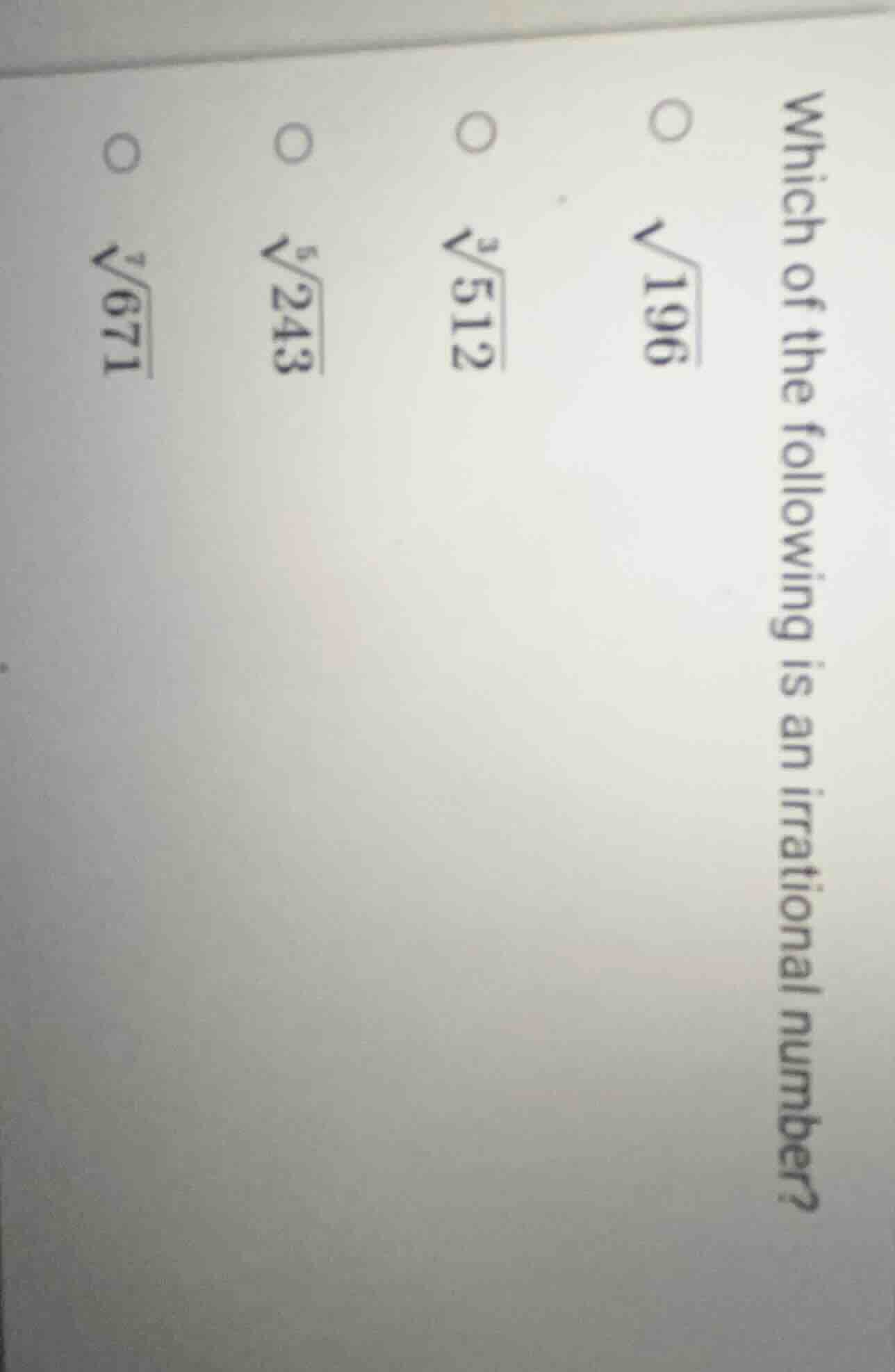 which of the following is an irrational number? \\(\\bigcirc\\) \\(\\sq…