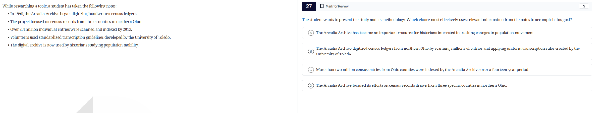 while researching a topic, a student has taken the following notes: - i…