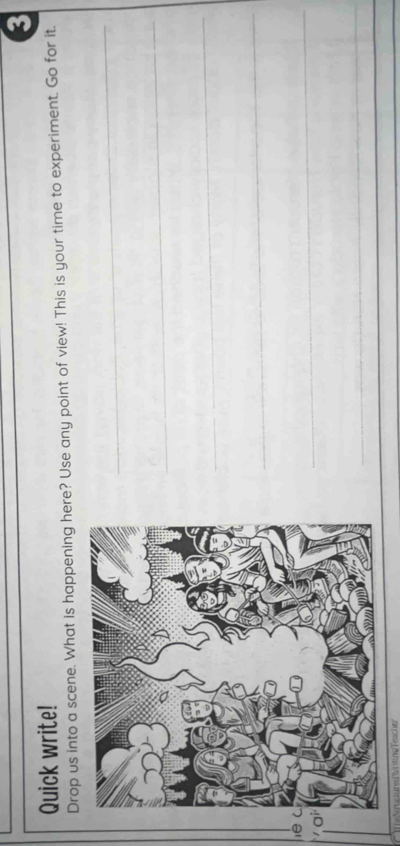 quick write! drop us into a scene. what is happening here? use any poin…