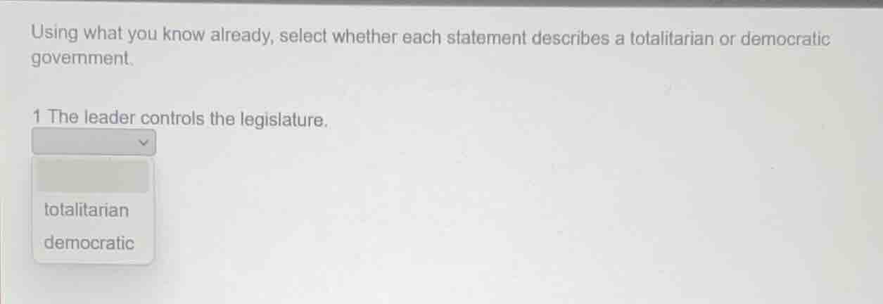 using what you know already, select whether each statement describes a …