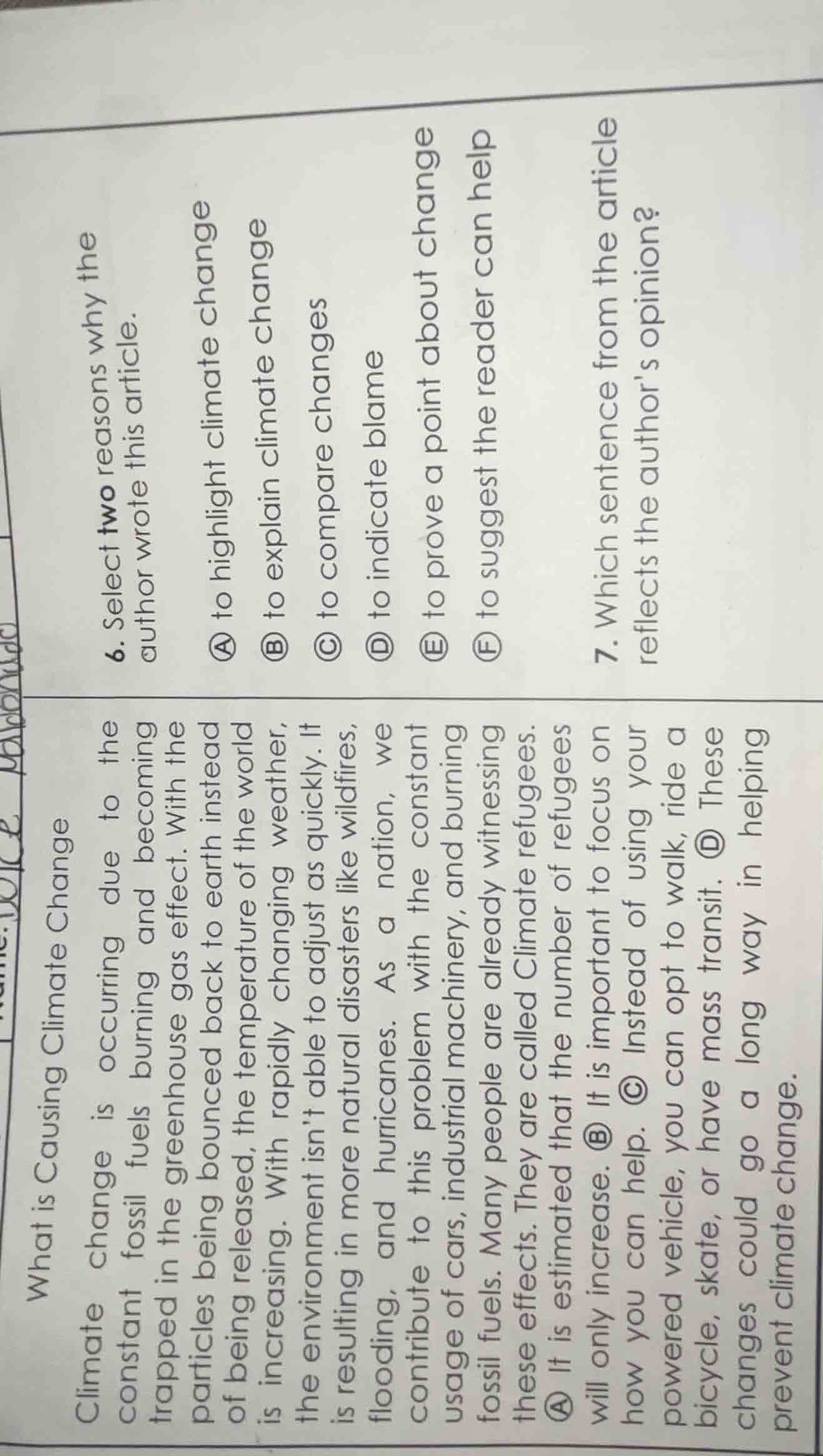 what is causing climate change climate change is occurring due to the c…