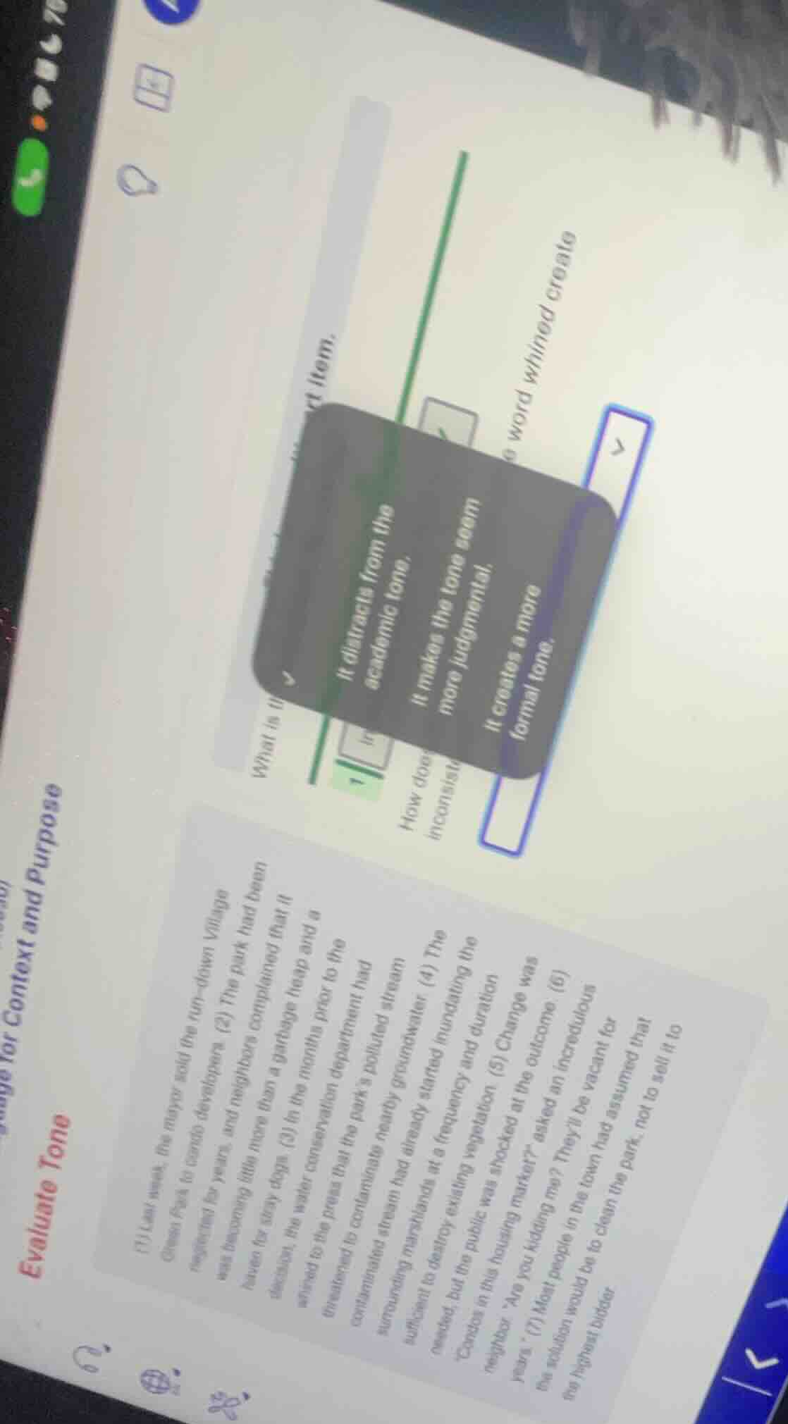 evaluate tone (1) last week, the mayor sold the run - down village gree…