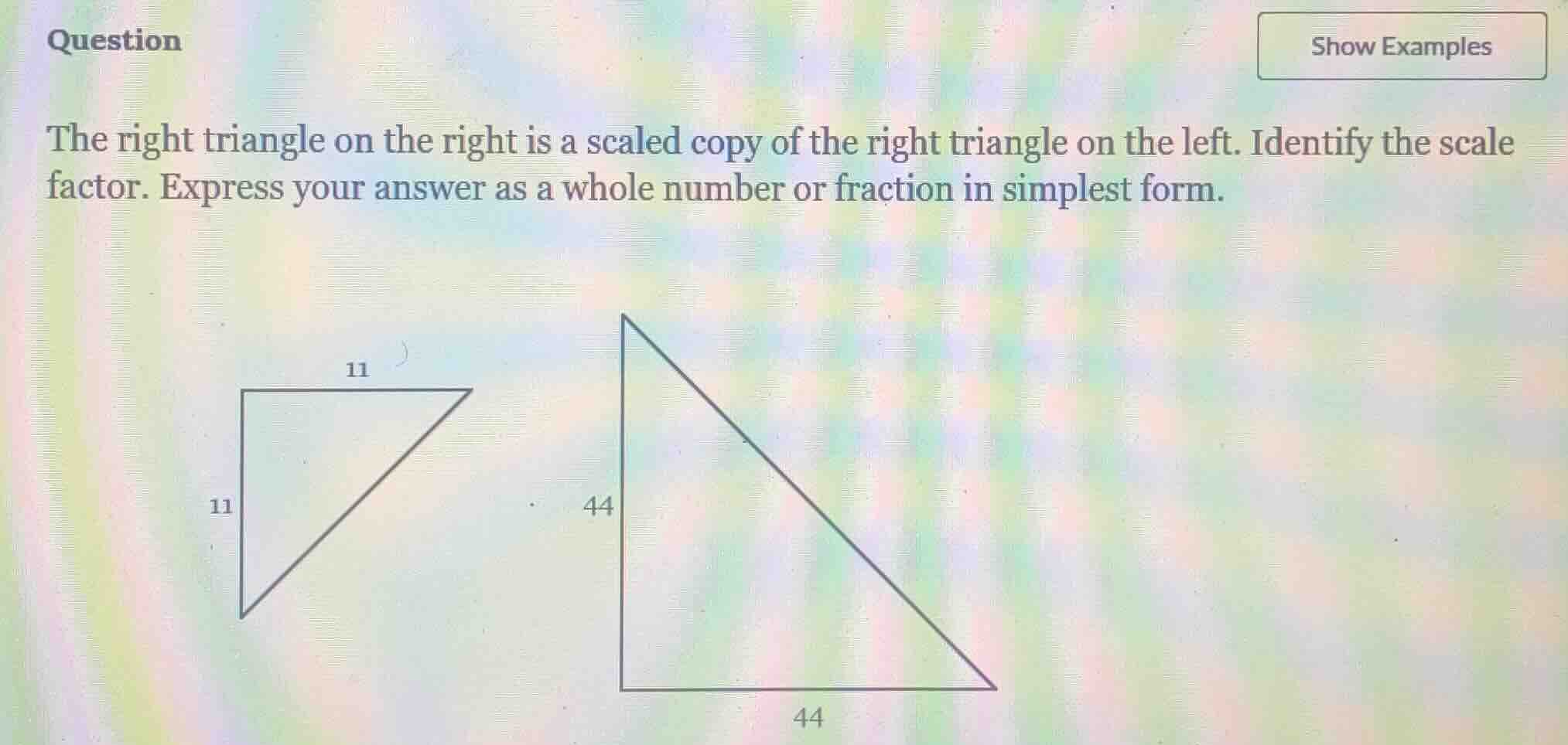 question the right triangle on the right is a scaled copy of the right …