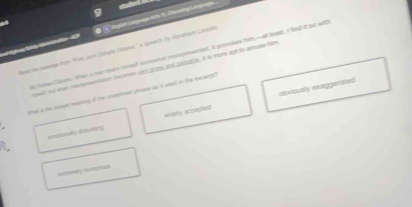 from the passage from first inaugural address, a speech by abraham linc…