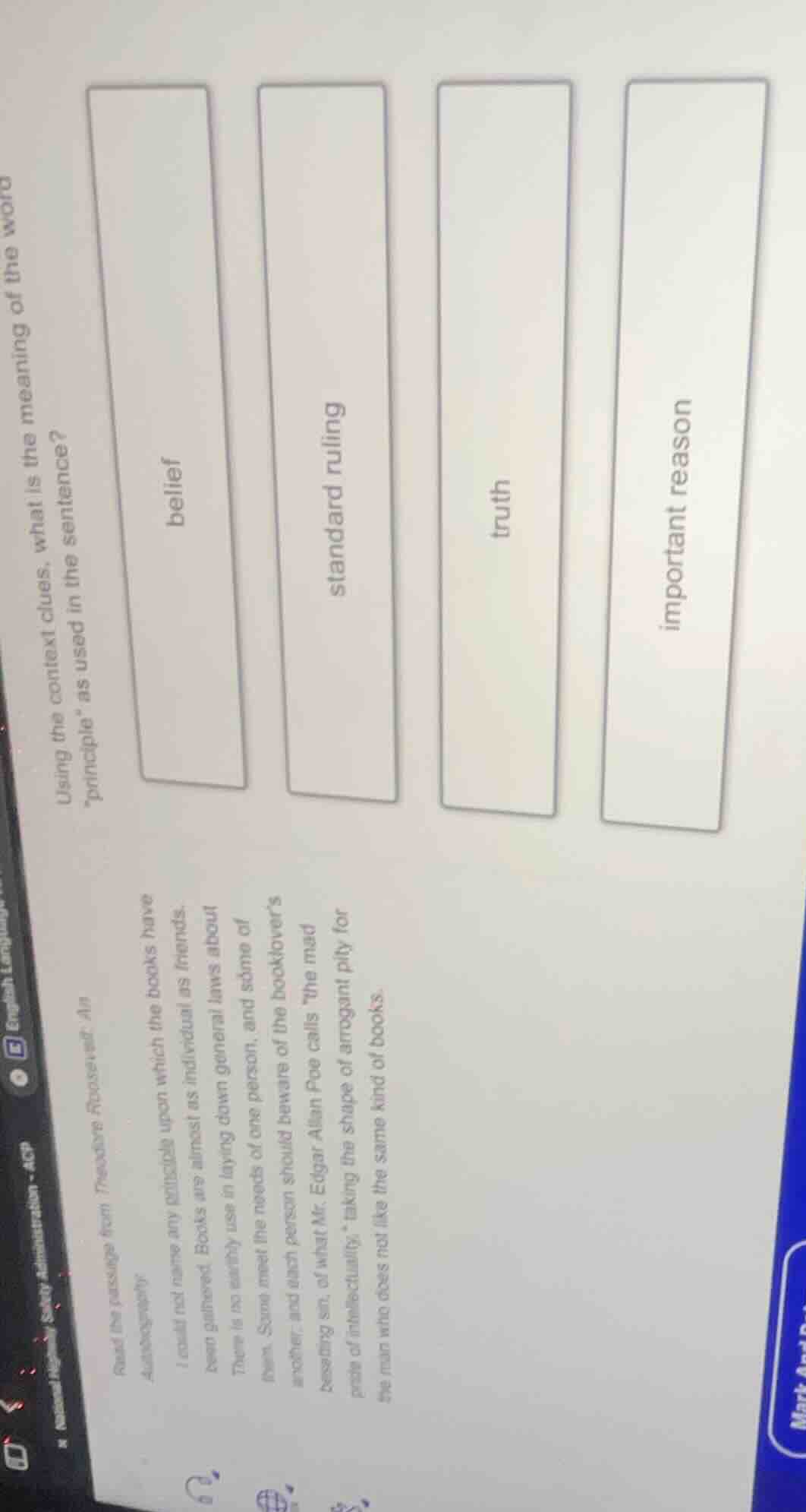 read the passage from theodore roosevelt. alls autobiography? i could n…