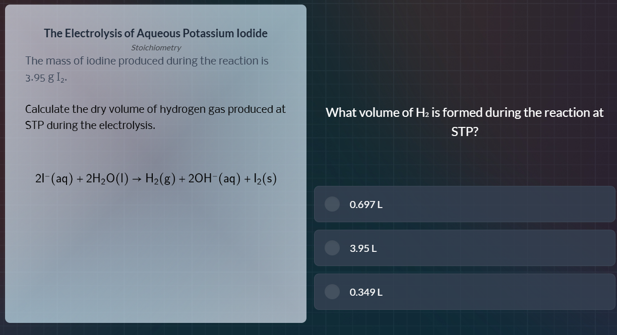 the electrolysis of aqueous potassium iodide stoichiometry the mass of …