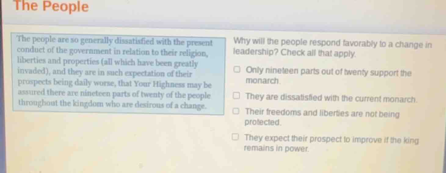 the people the people are so generally dissatisfied with the present co…