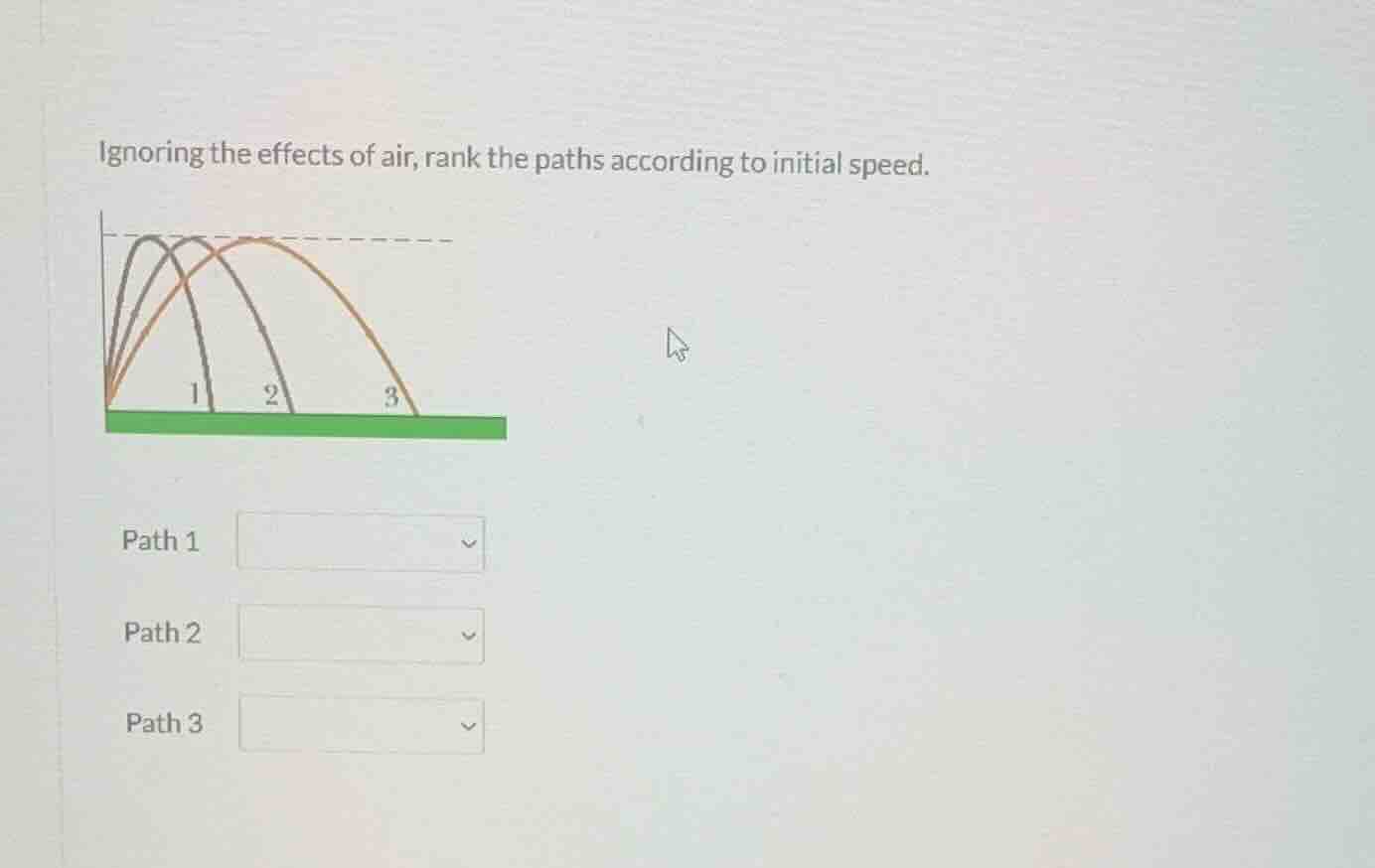 ignoring the effects of air, rank the paths according to initial speed.…
