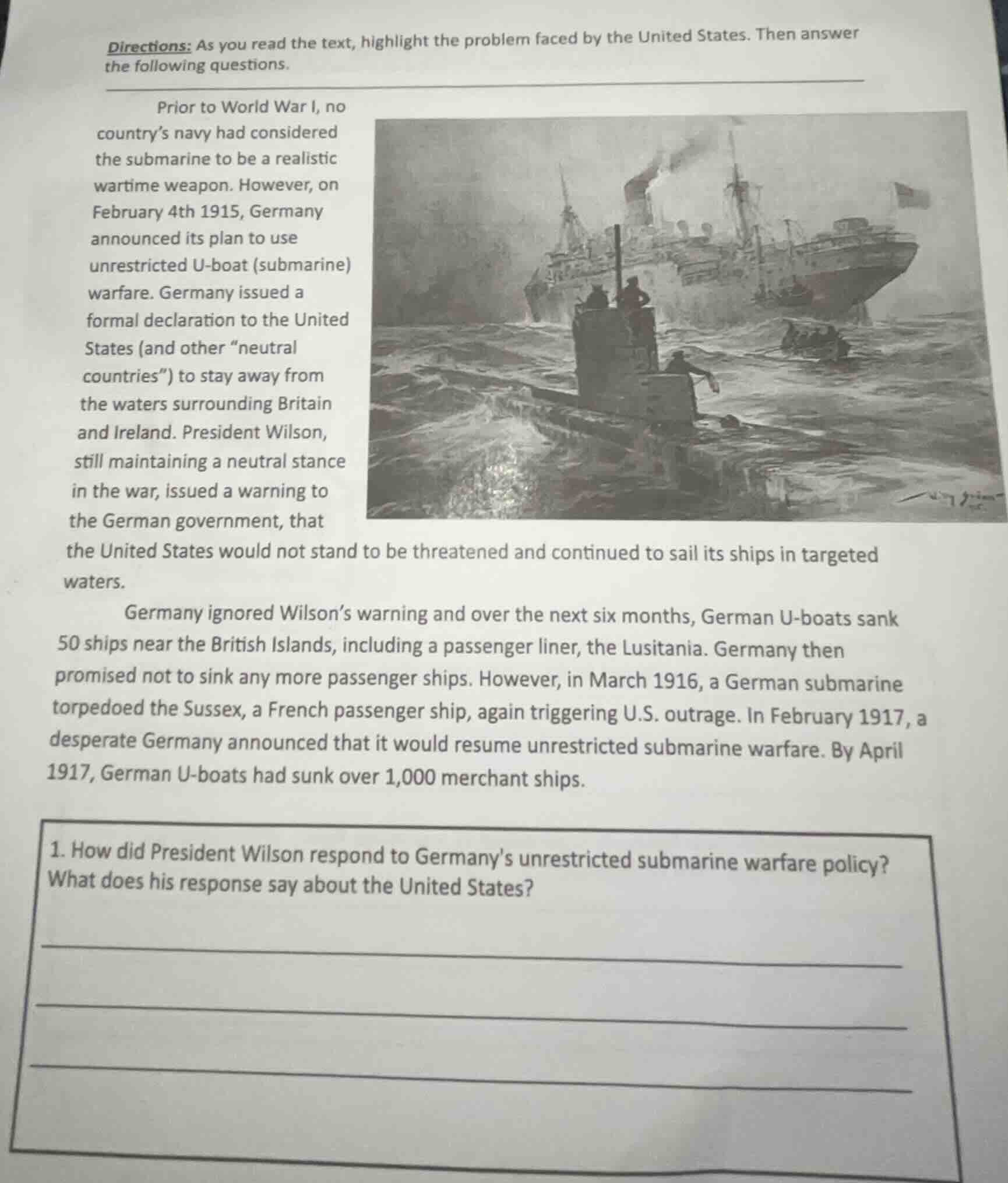 directions: as you read the text, highlight the problem faced by the un…