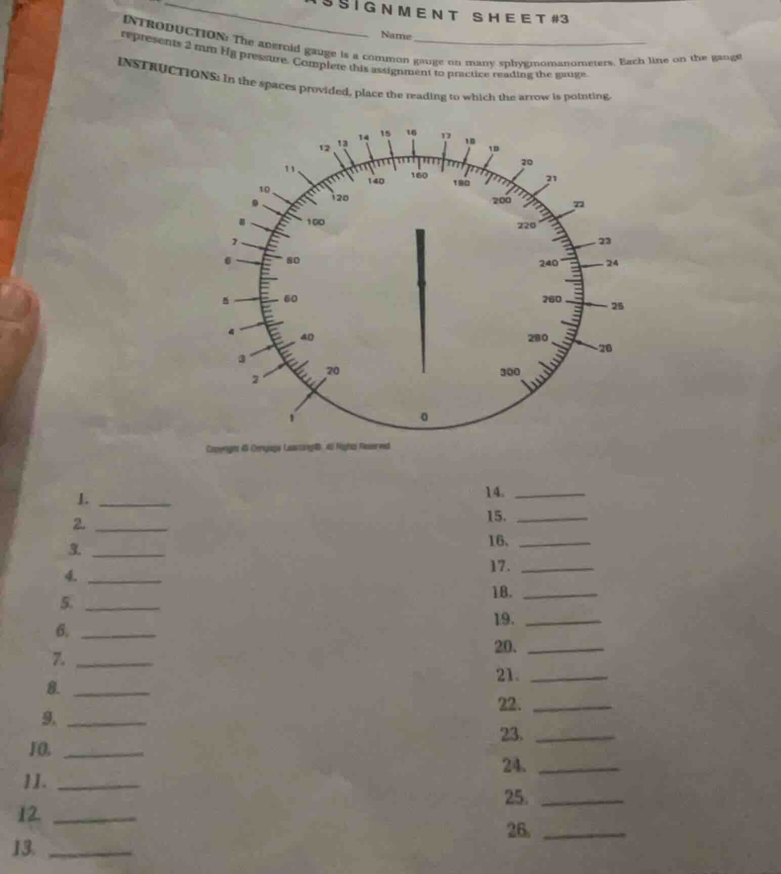 assignment sheet #3 name introduction: the aneroid gauge is a common ga…
