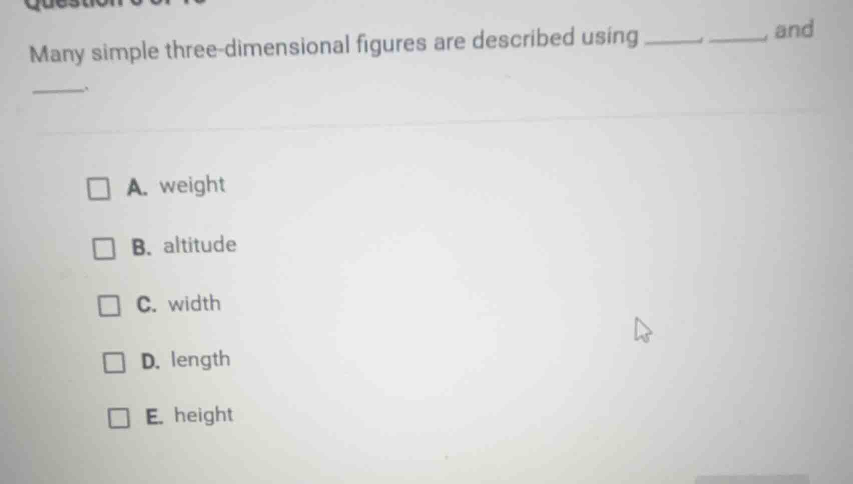 many simple three - dimensional figures are described using ____, ____,…