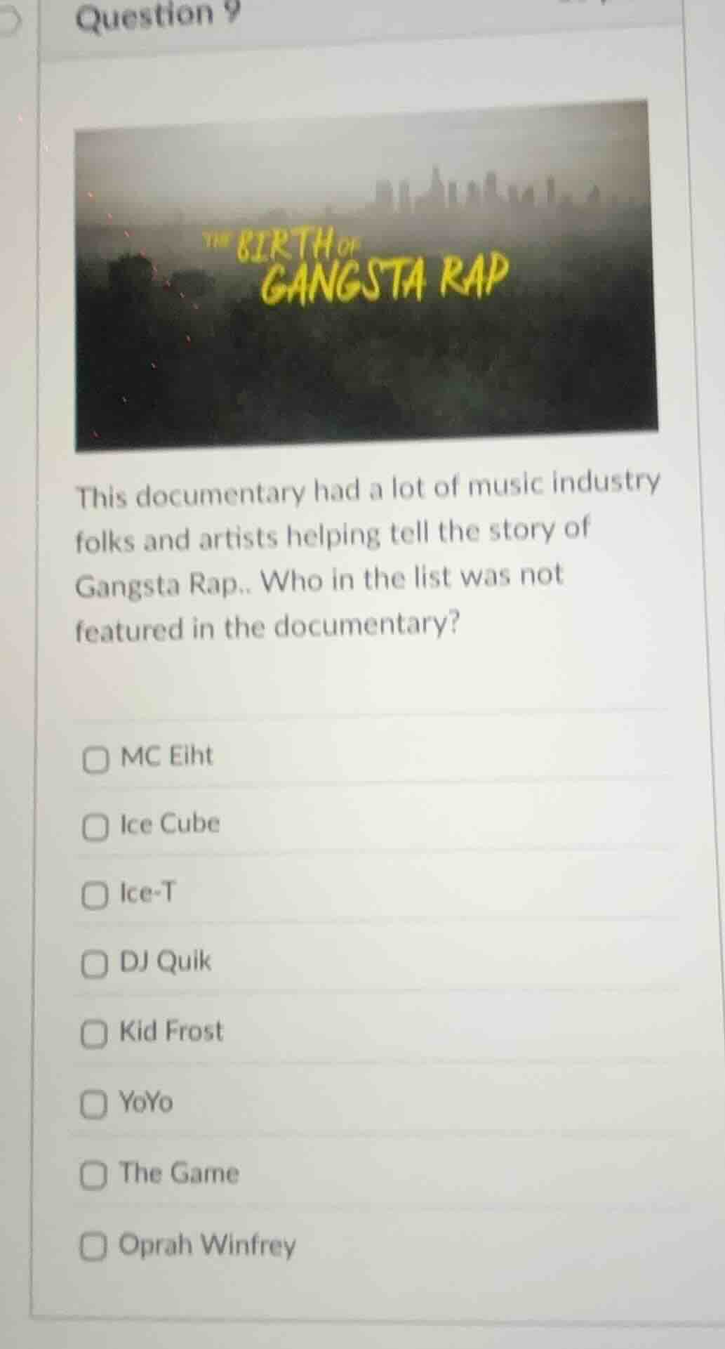 question 9 this documentary had a lot of music industry folks and artis…