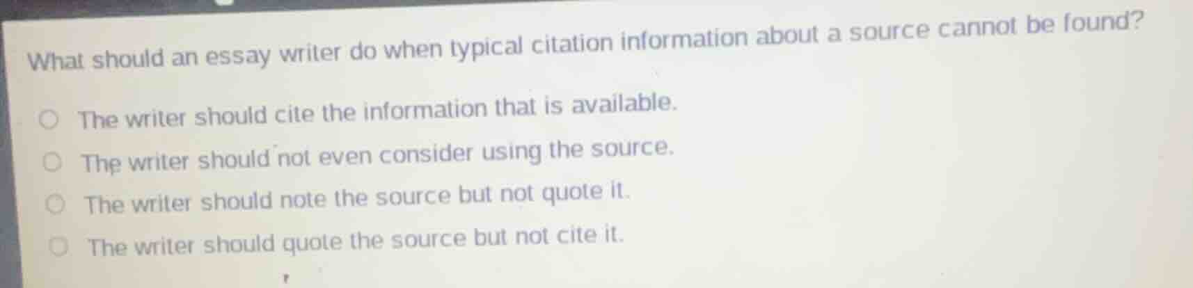 what should an essay writer do when typical citation information about …