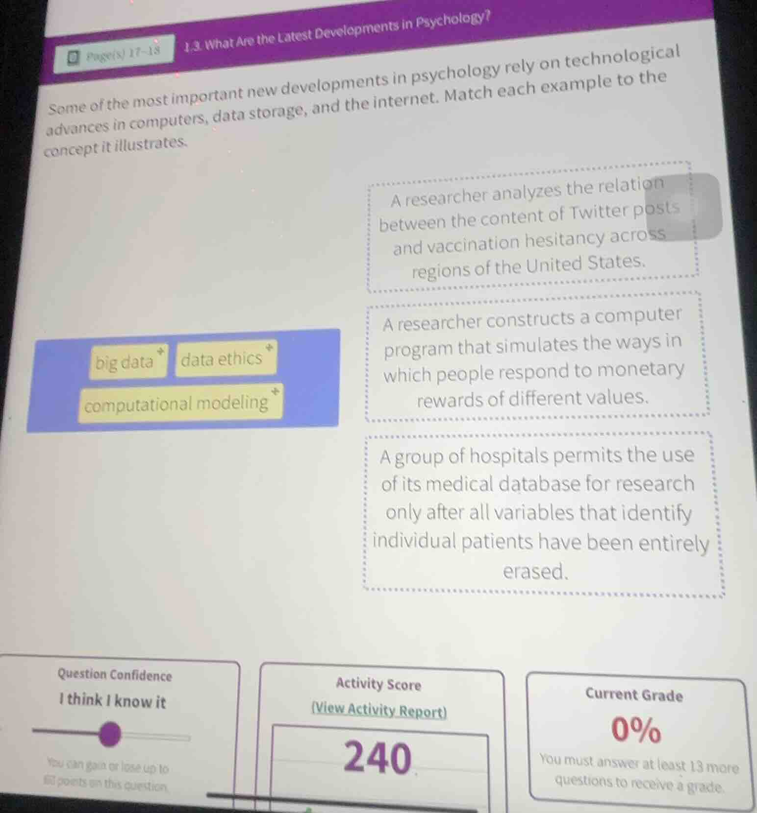 1.3 what are the latest developments in psychology? some of the most im…