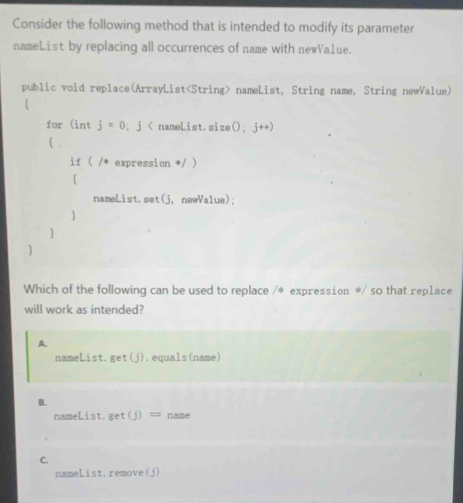 consider the following method that is intended to modify its parameter …