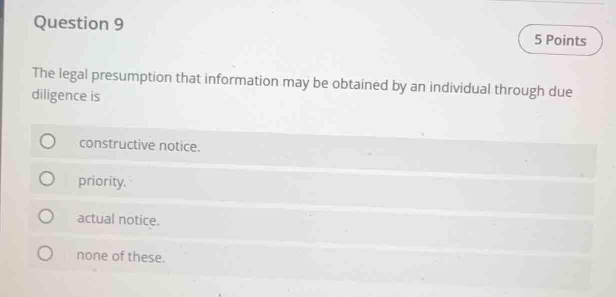 question 9 5 points the legal presumption that information may be obtai…