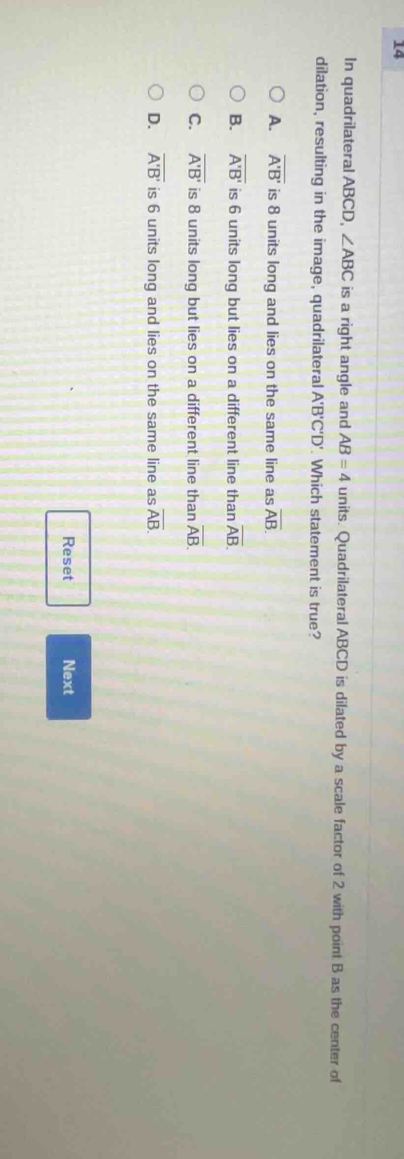 in quadrilateral abcd, ∠abc is a right angle and ab = 4 units. quadrila…