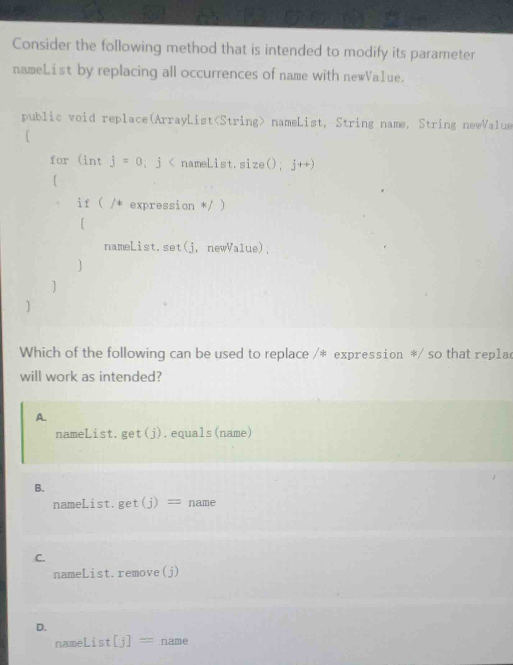 consider the following method that is intended to modify its parameter …
