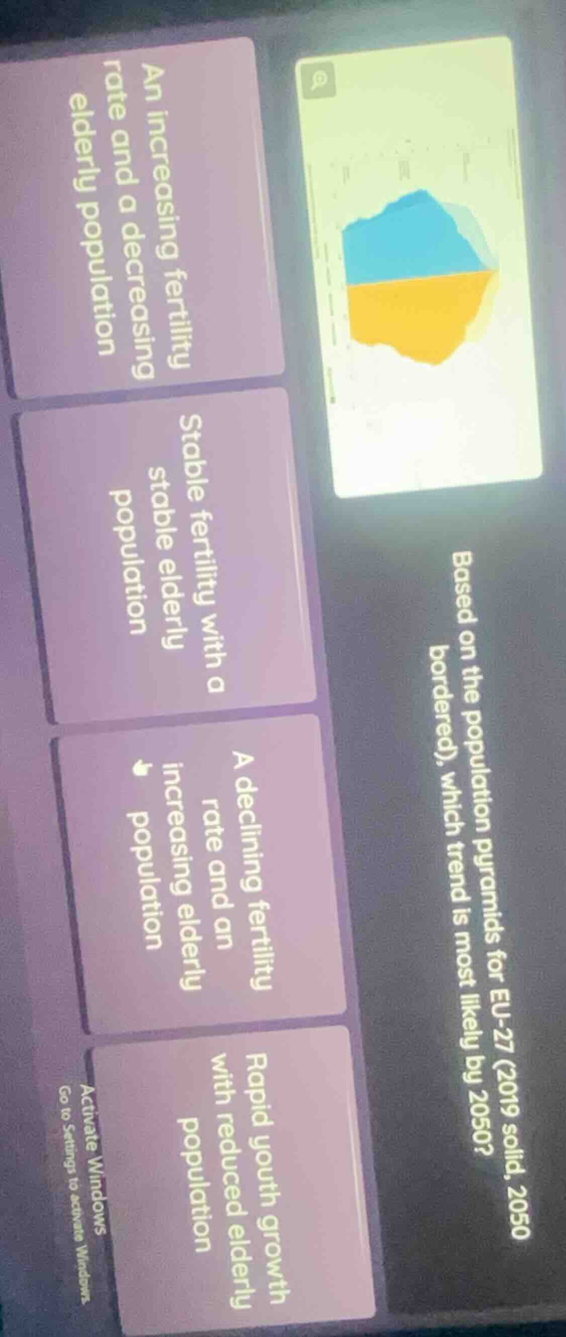 based on the population pyramids for eu-27 (2019 solid, 2050 bordered),…