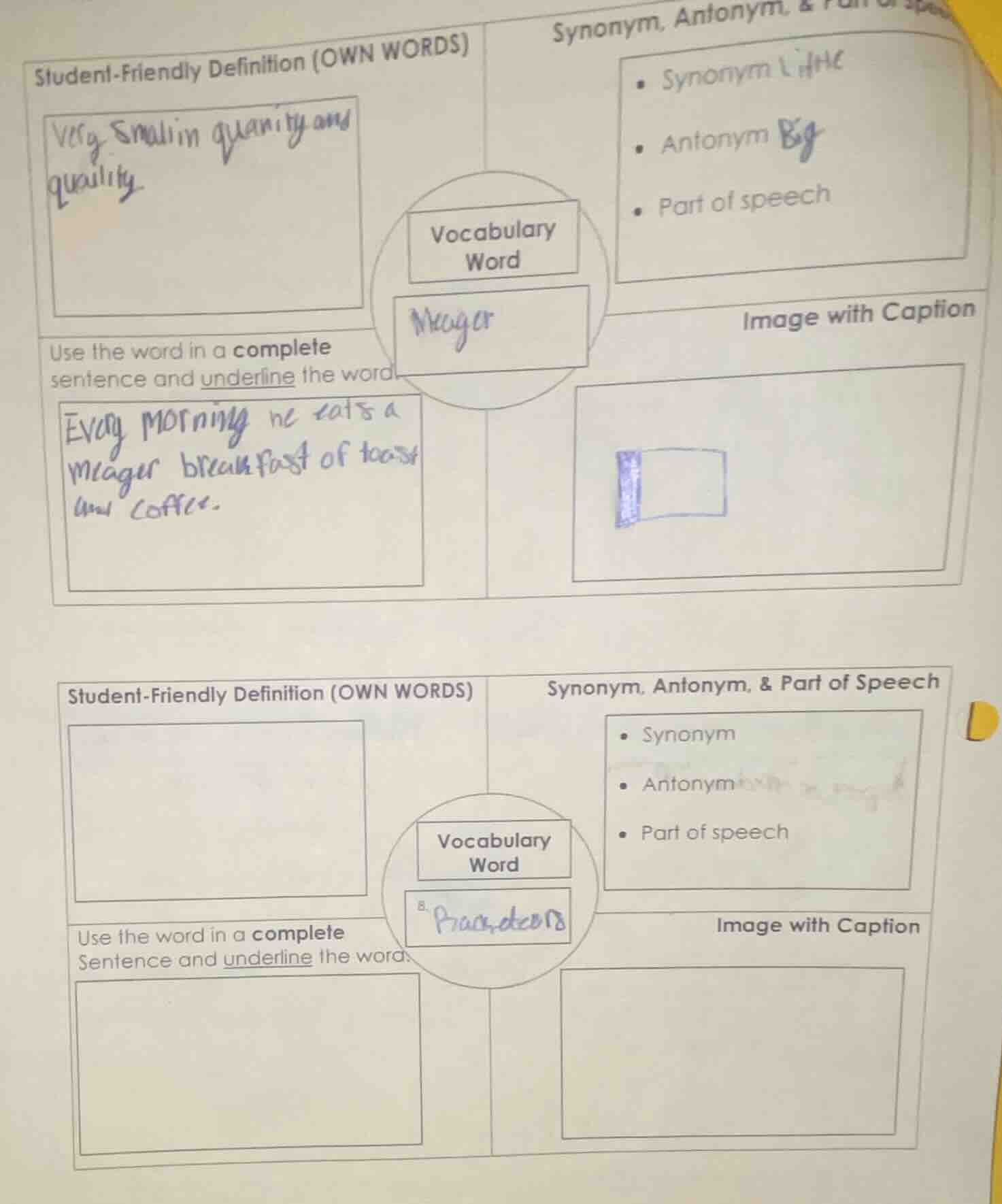 student - friendly definition (own words) very small in quantity and qu…