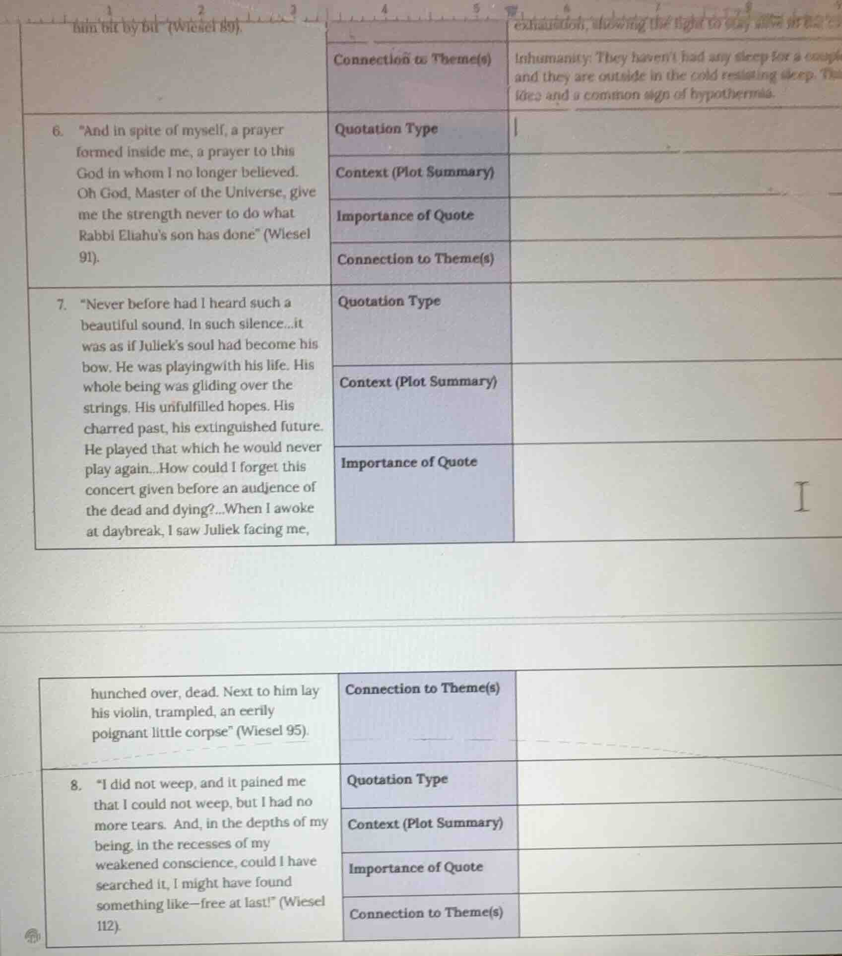 6. \and in spite of myself, a prayer formed inside me, a prayer to this…
