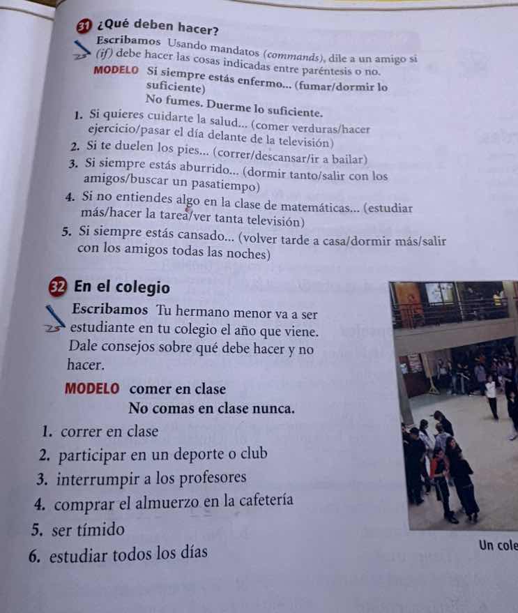 31 ¿qué deben hacer? escribamos usando mandatos (commands), dile a un a…