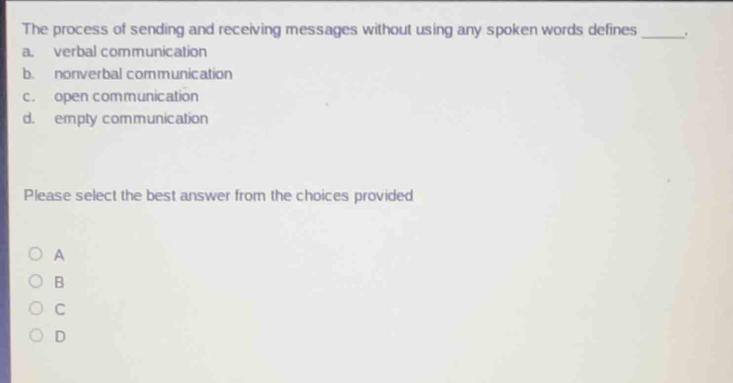 the process of sending and receiving messages without using any spoken …