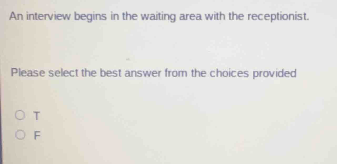 an interview begins in the waiting area with the receptionist. please s…