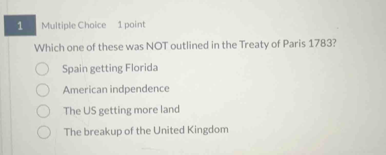 1 multiple choice 1 point which one of these was not outlined in the tr…