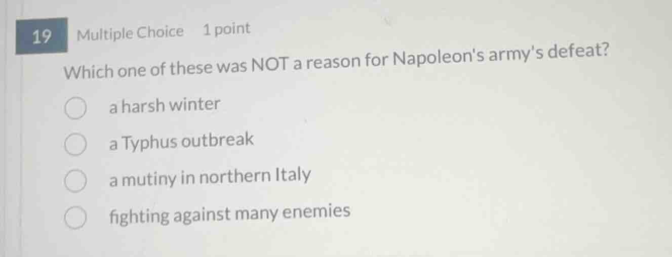 19 multiple choice 1 point which one of these was not a reason for napo…