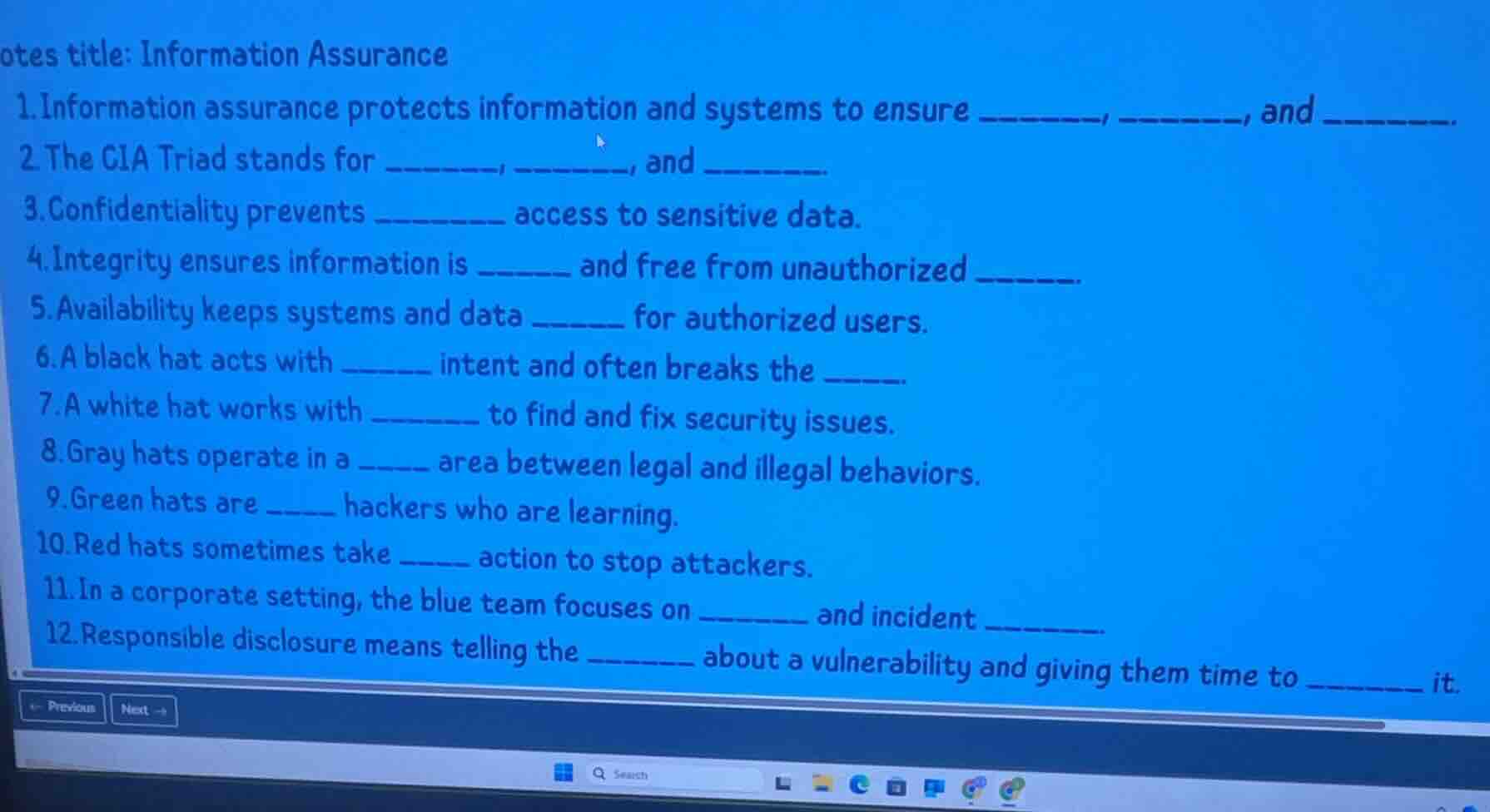 otes title: information assurance 1.information assurance protects info…