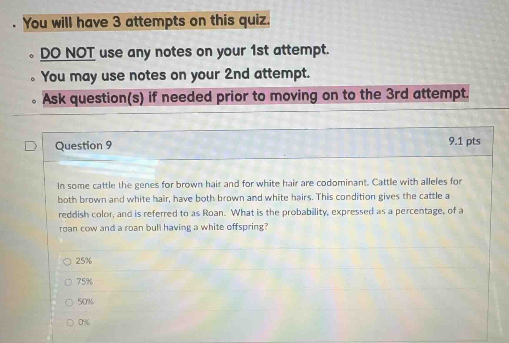 you will have 3 attempts on this quiz. do not use any notes on your 1st…