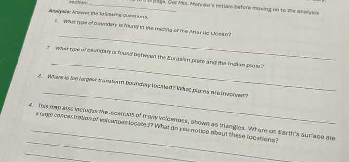 section: to the page. get mrs. mahnkes initials before moving on to the…