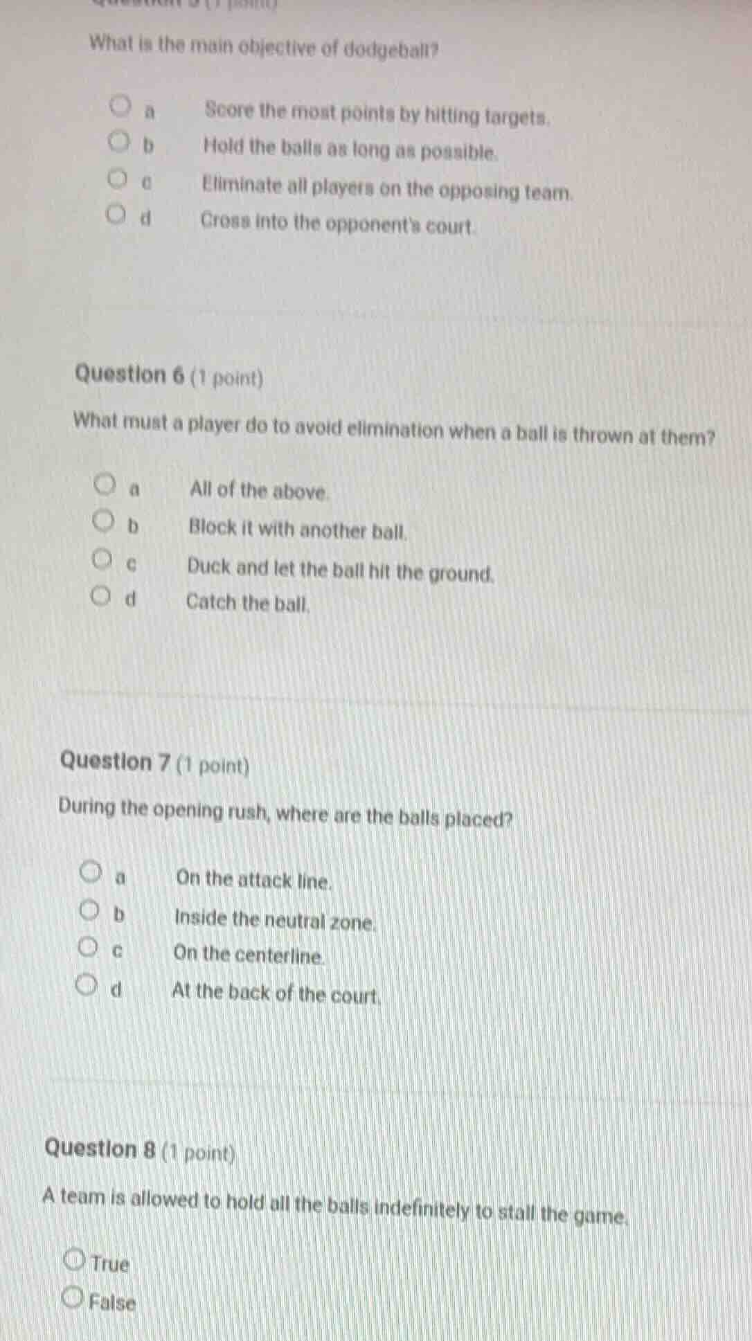 what is the main objective of dodgeball? a score the most points by hit…