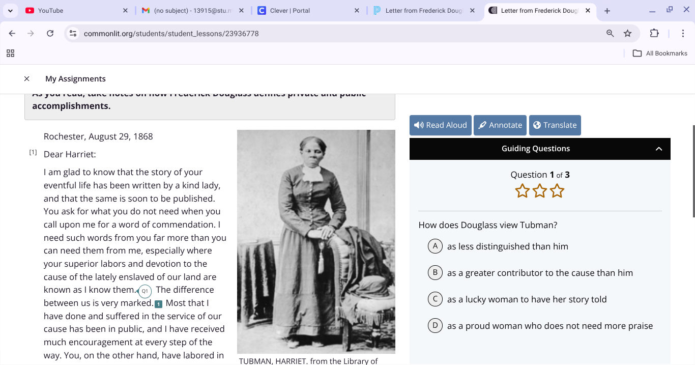 rochester, august 29, 1868 1 dear harriet: i am glad to know that the s…