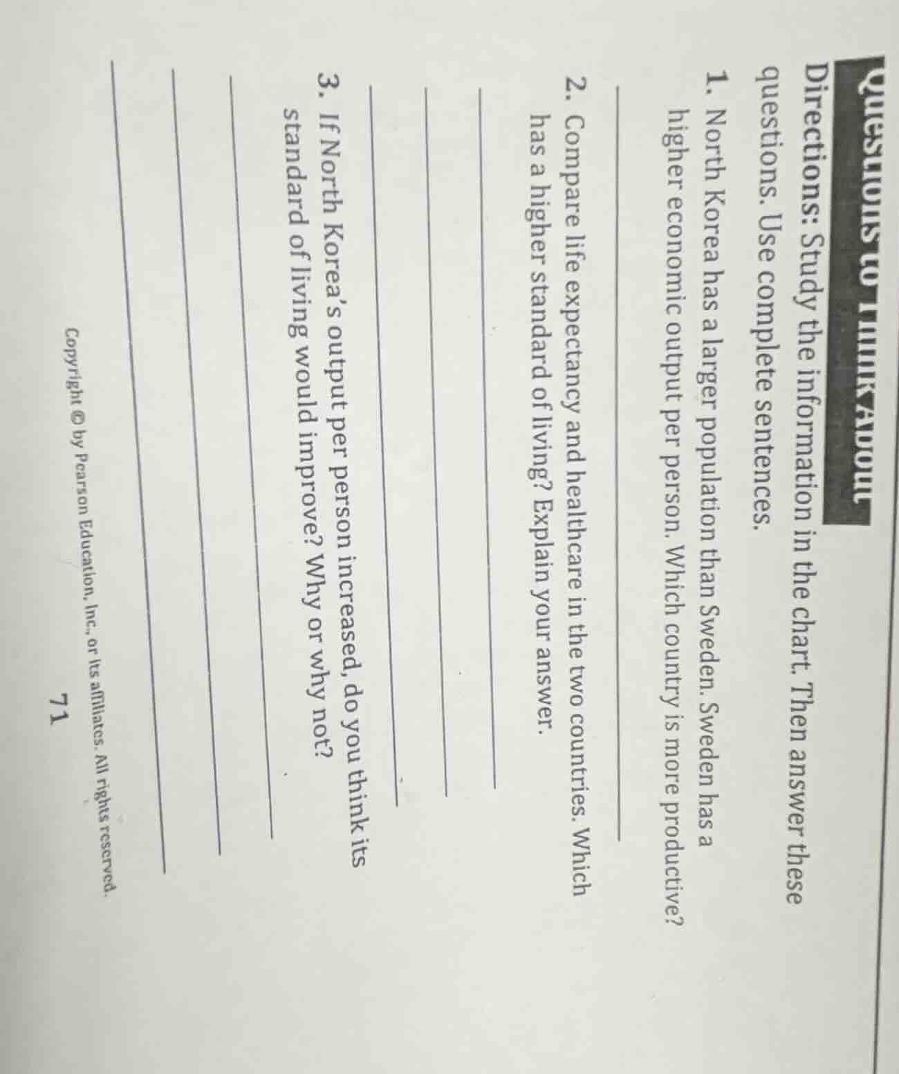 questions to think about directions: study the information in the chart…