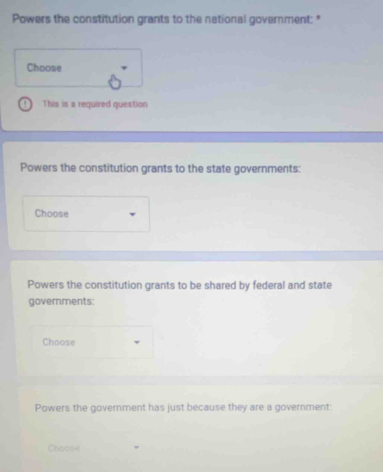 powers the constitution grants to the national government: * choose ! t…