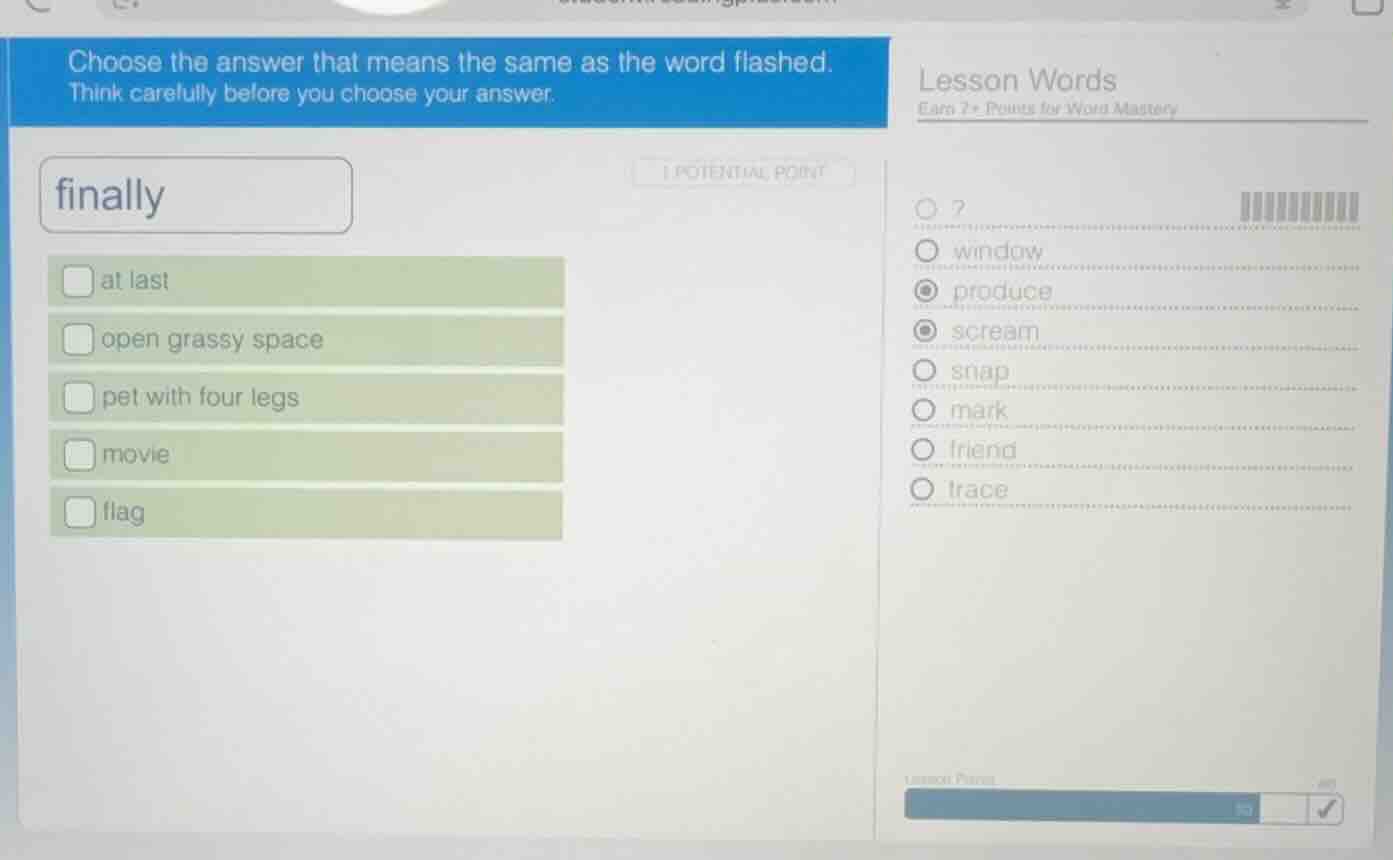 choose the answer that means the same as the word flashed. think carefu…