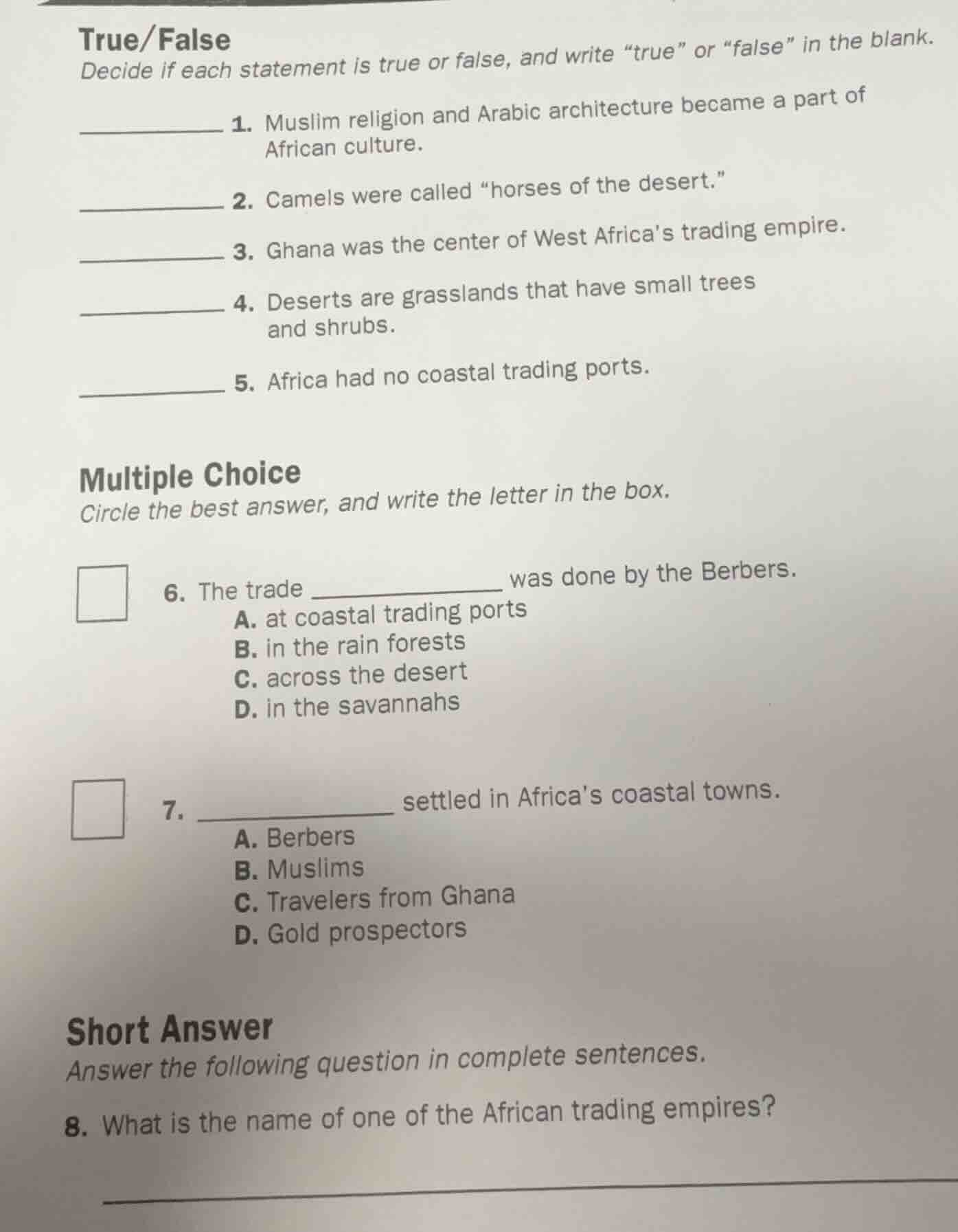 true/false decide if each statement is true or false, and write \true\ …