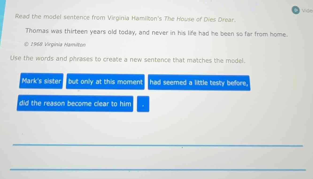 read the model sentence from virginia hamiltons the house of dies drear…