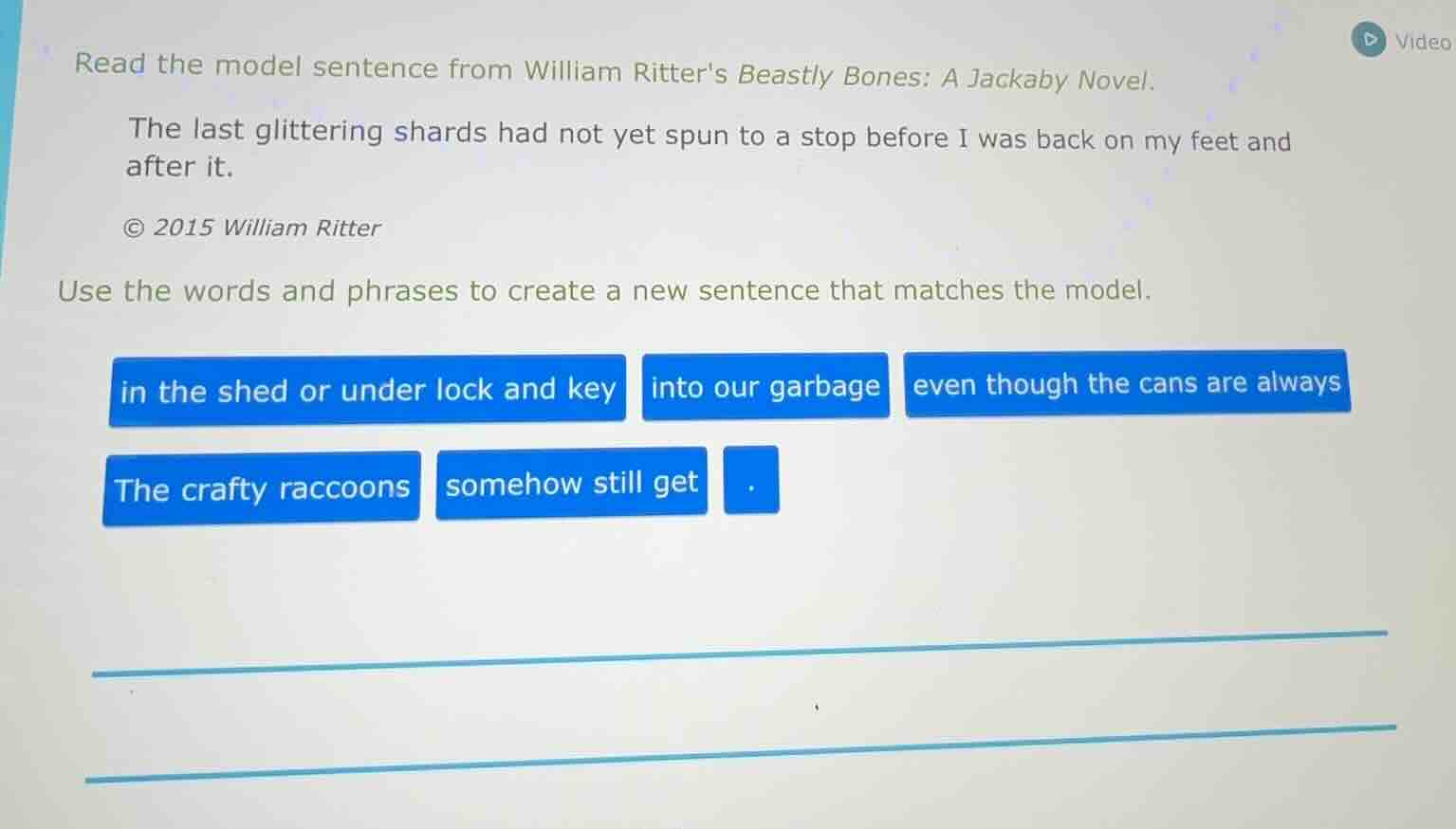 read the model sentence from william ritters beastly bones: a jackaby n…