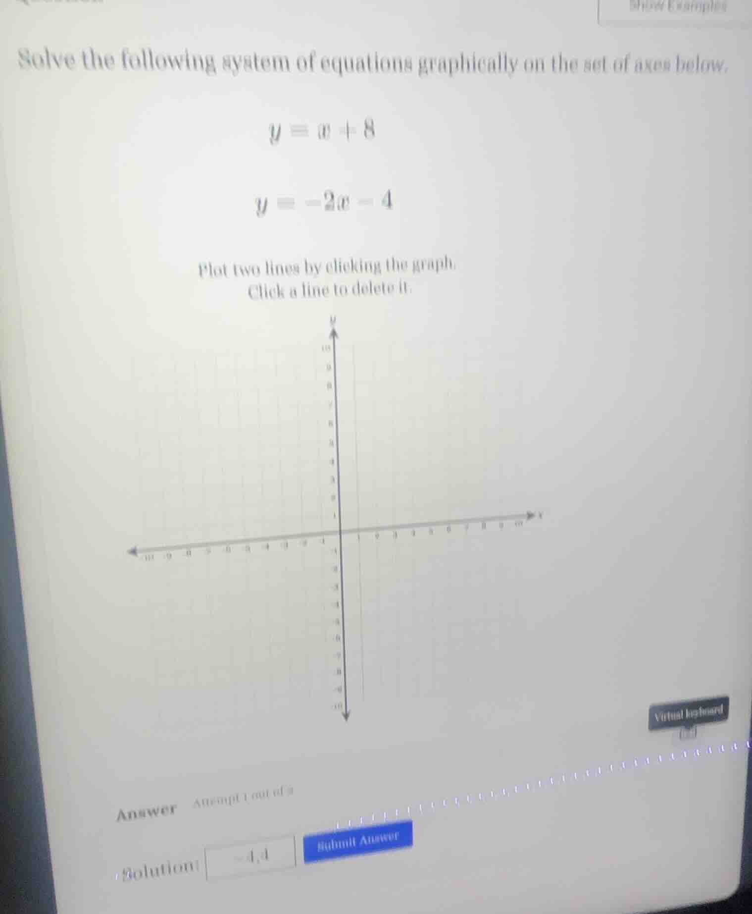 solve the following system of equations graphically on the set of axes …