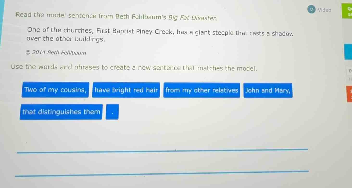 read the model sentence from beth fehlbaums big fat disaster. one of th…