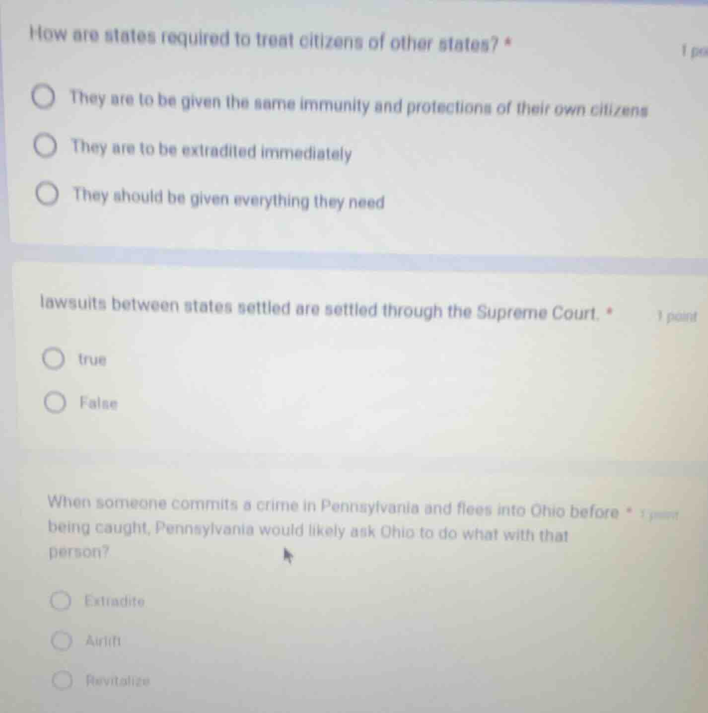 how are states required to treat citizens of other states? * they are t…