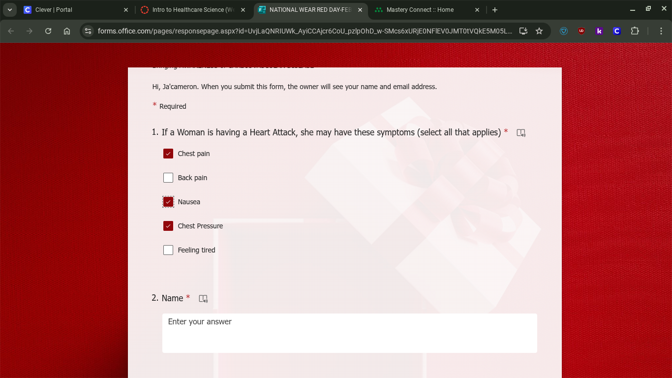 hi, jacameron. when you submit this form, the owner will see your name …