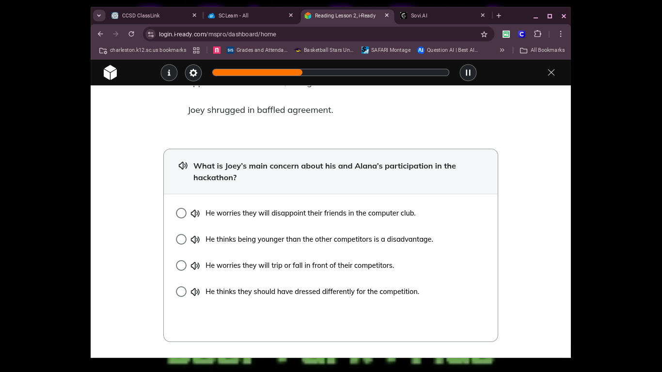 joey shrugged in baffled agreement. what is joeys main concern about hi…