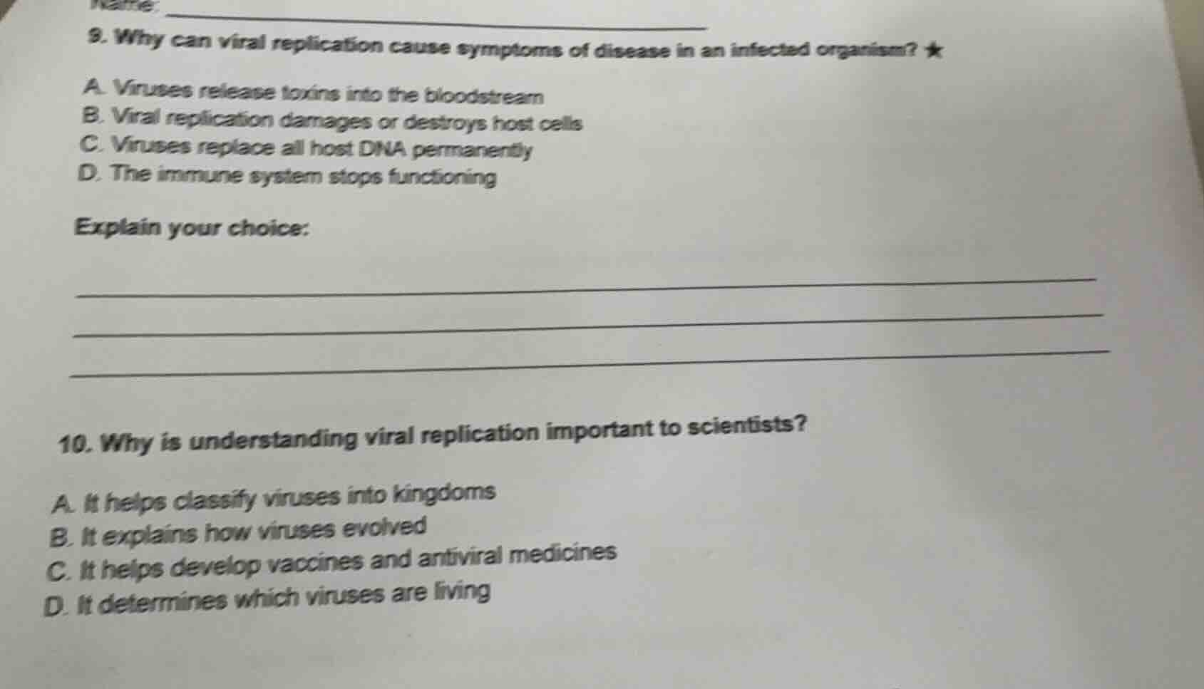 name: 9. why can viral replication cause symptoms of disease in an infe…